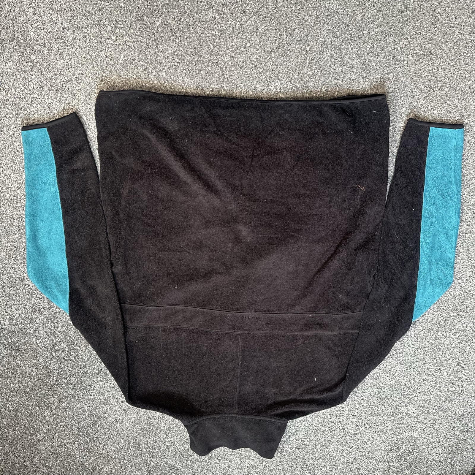 Nike Black & Teal Power Fleece Zip-Up Jacket Large Vintage image 4
