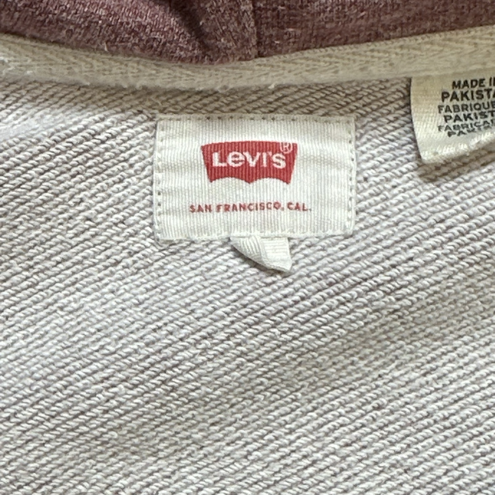 Levi's Pink Heathered Zip Hoodie Large Casual Cotton Blend image 4