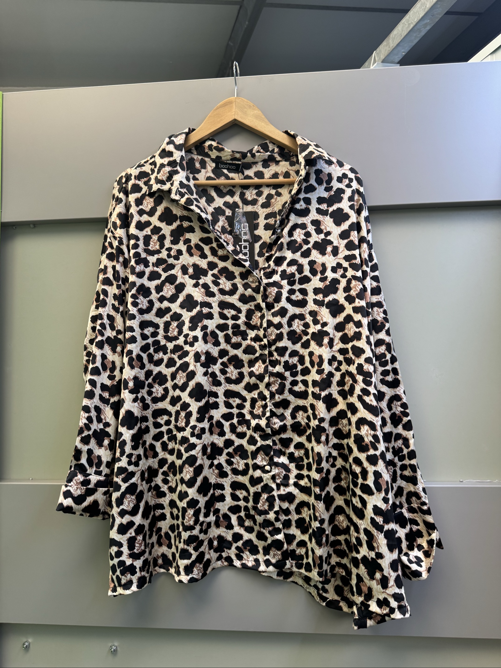 Boohoo Women's Multi Animal Print Oversized Shirt UK 14