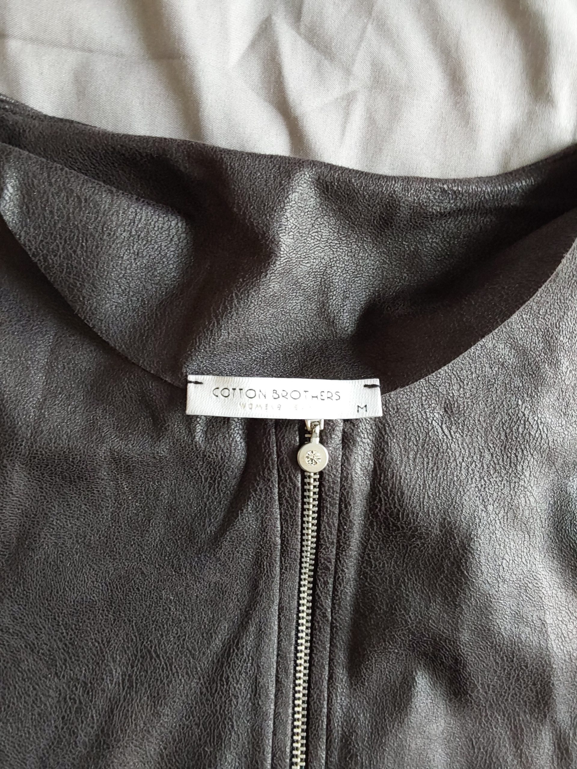 Cotton Brothers Grey Leather & Knit Peplum Dress Medium image 4