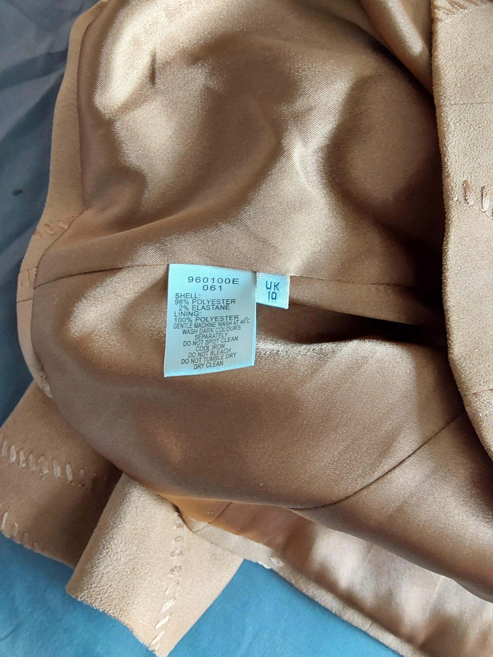 Viyella Beige Suede Effect Embroidered Jacket UK 10 Y2k Stunning image 4