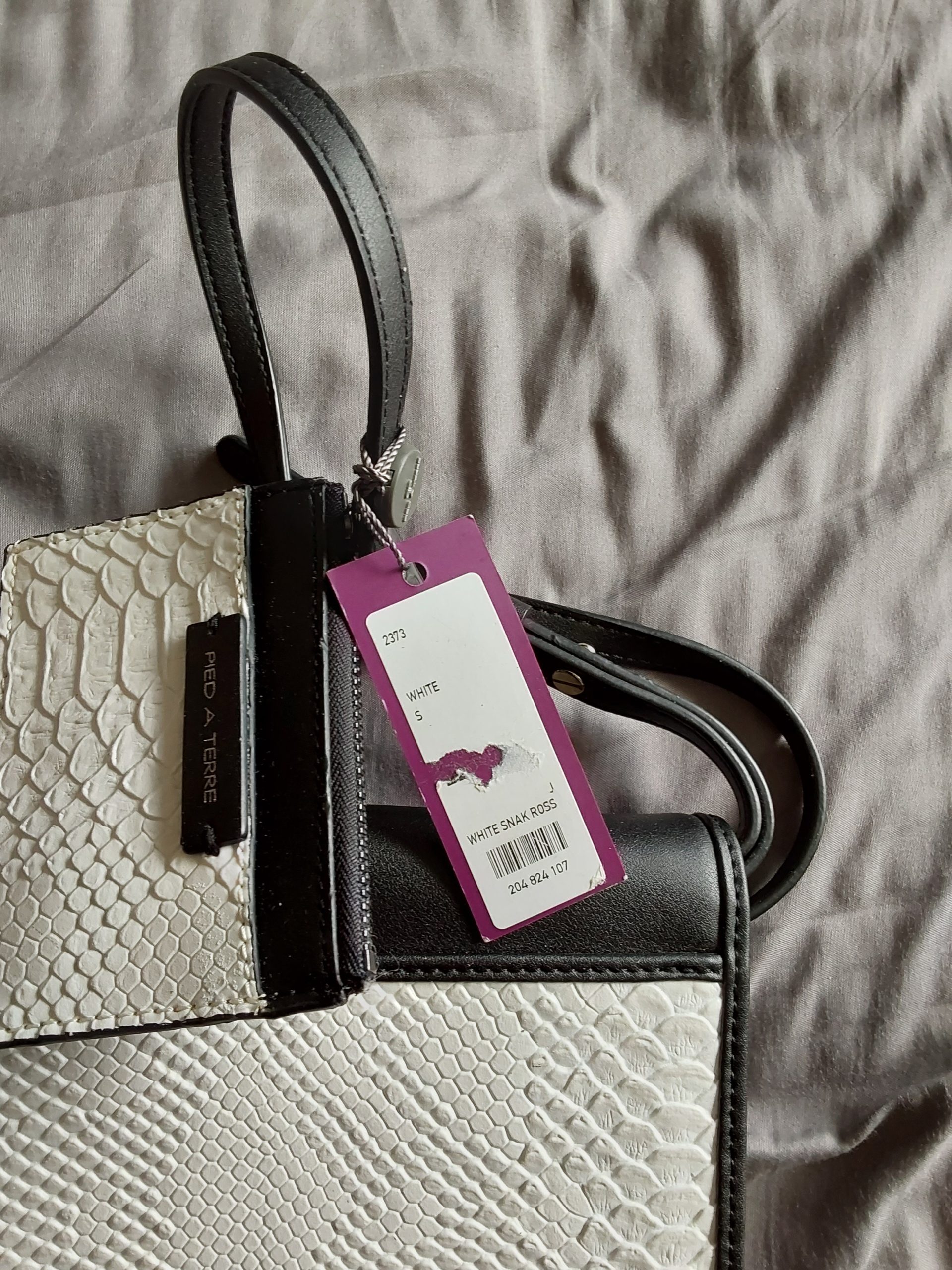 Pied A Terre White & Black Snake Print Crossbody Bag Small BNWT image 2
