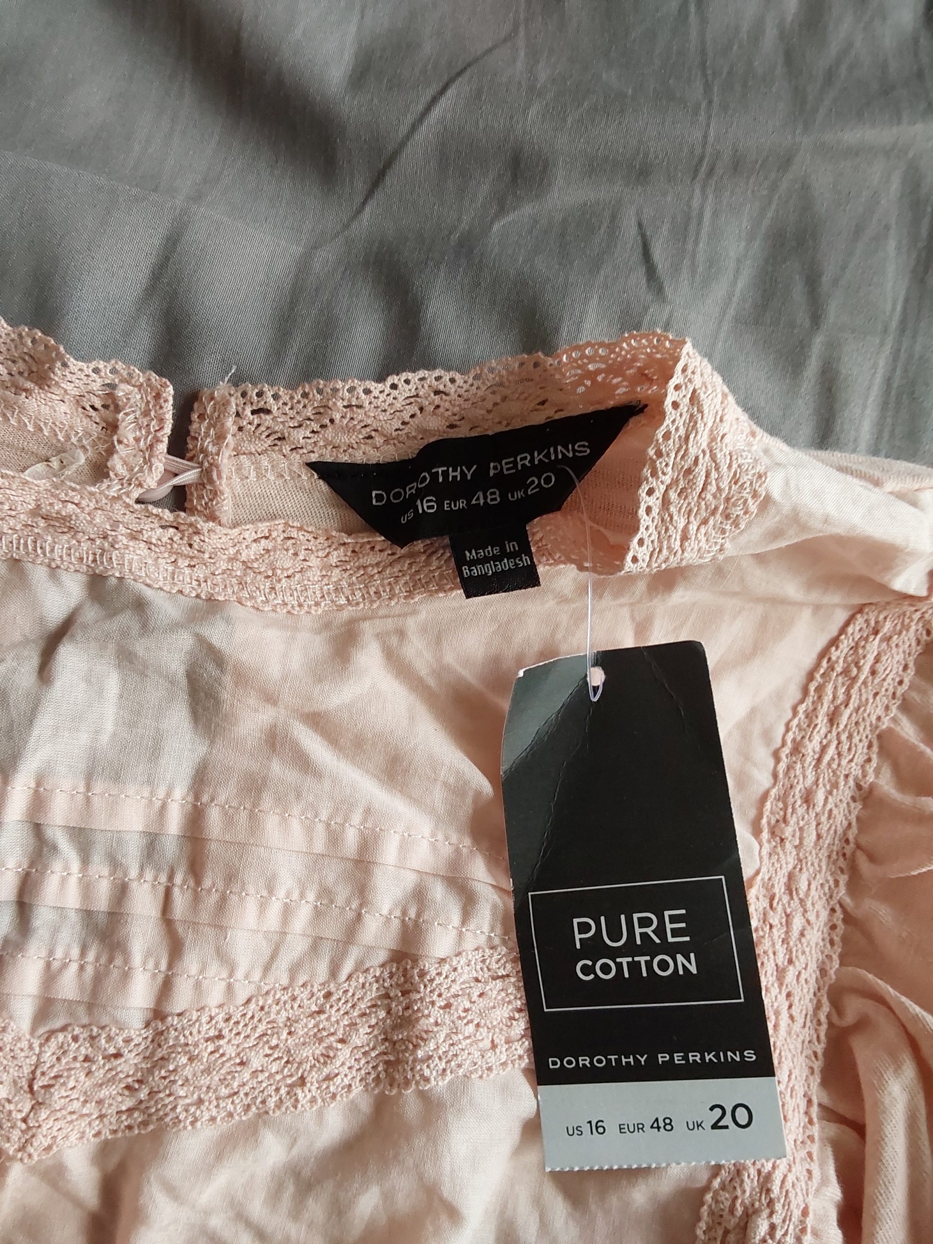 Dorothy Perkins Peach Cotton Lace Detail Blouse UK 20 Ladies BNWT image 5