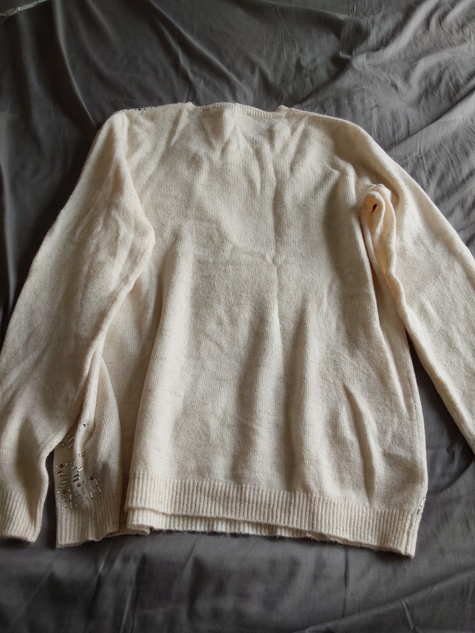 Dorothy Perkins Cream Sparkle Knit Jumper UK 14 Embellished BNWT Womans image 5