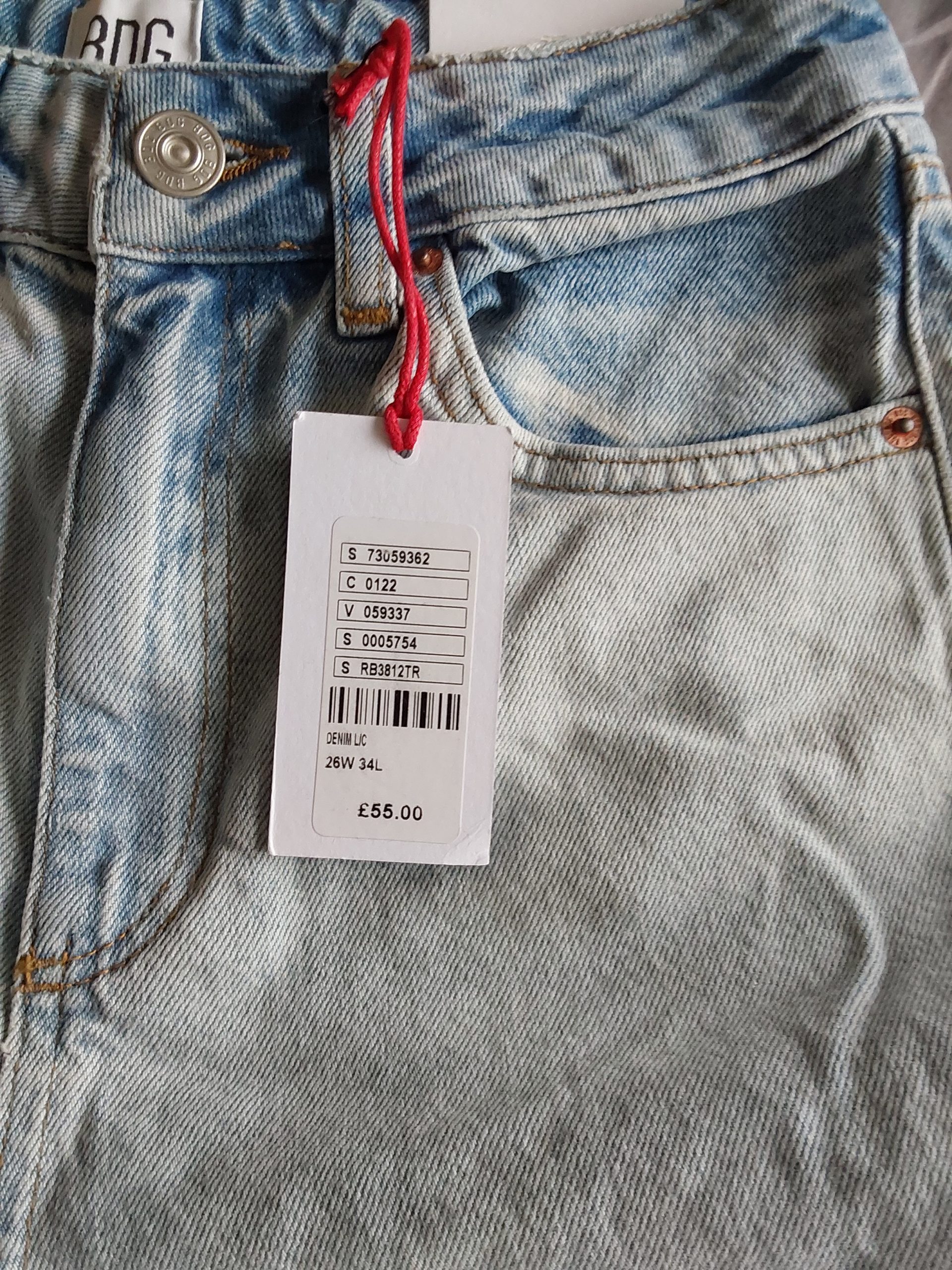 BDG Urban Outfitters Light Blue Denim Mom Jeans W26 L34 New RRP £55 image 4