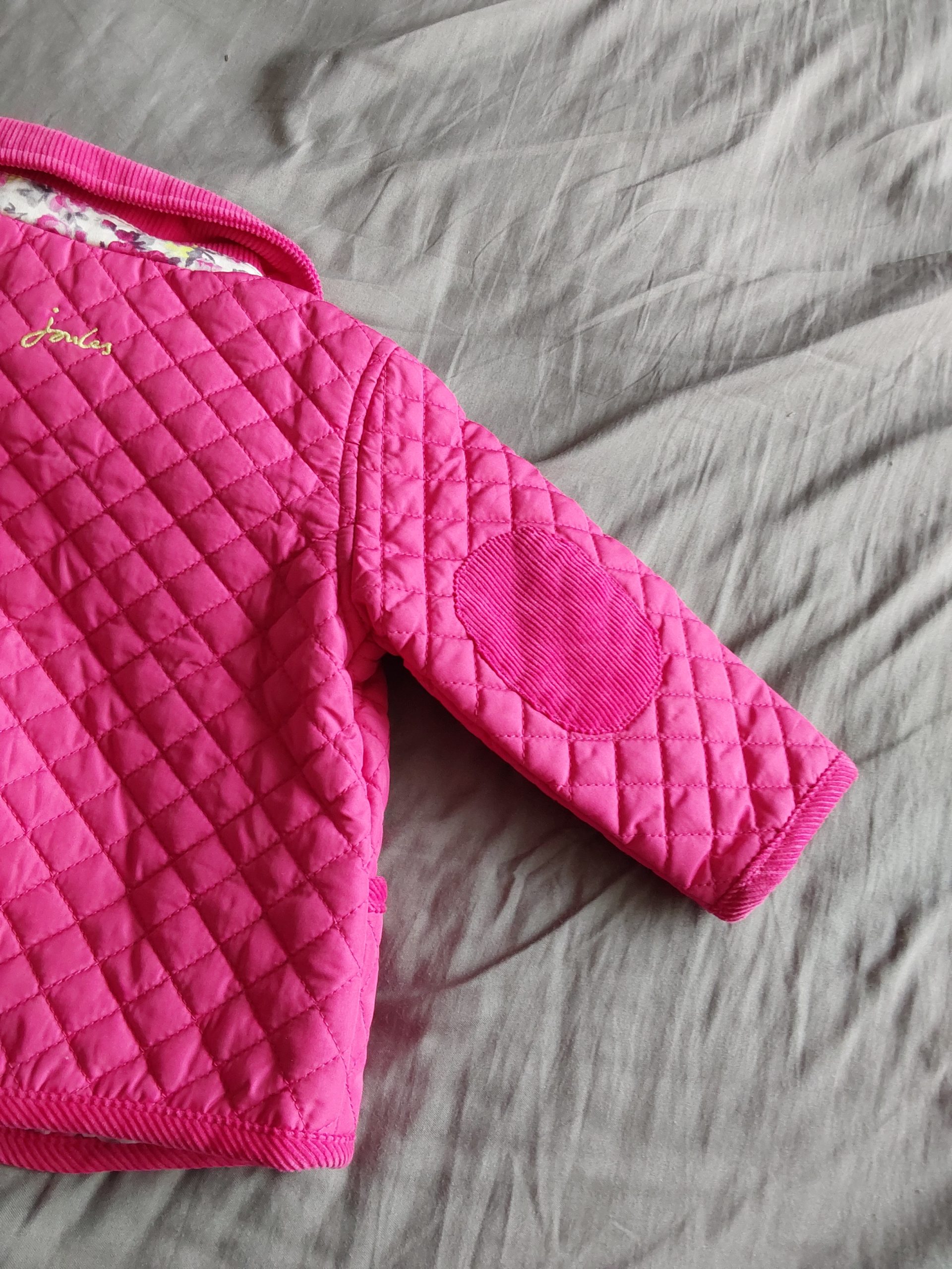 Joules Kids Pink Quilted Jacket 3 Years Floral Lining image 8