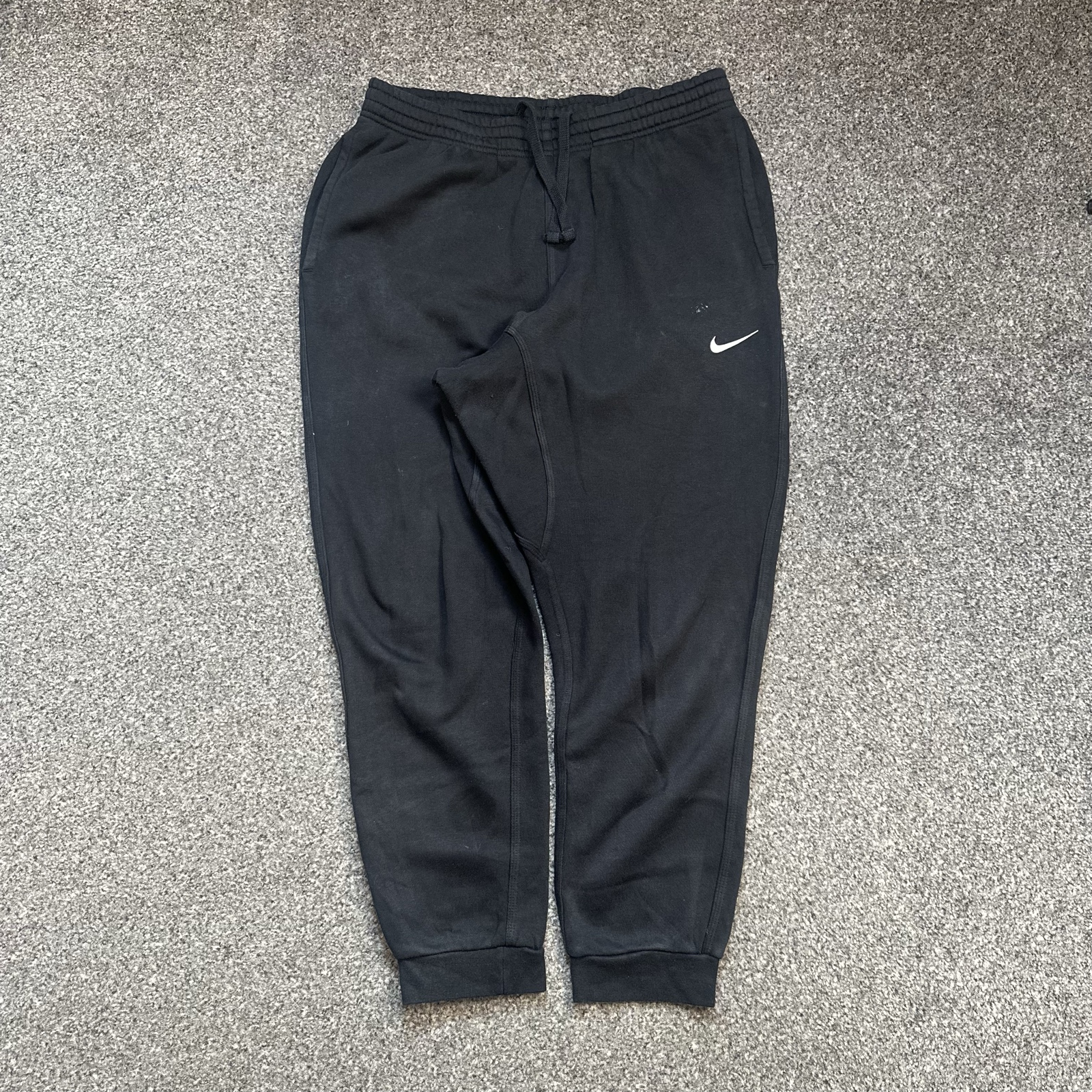 Nike Black Swoosh Joggers Tapered Cuffed Sweatpants image 2