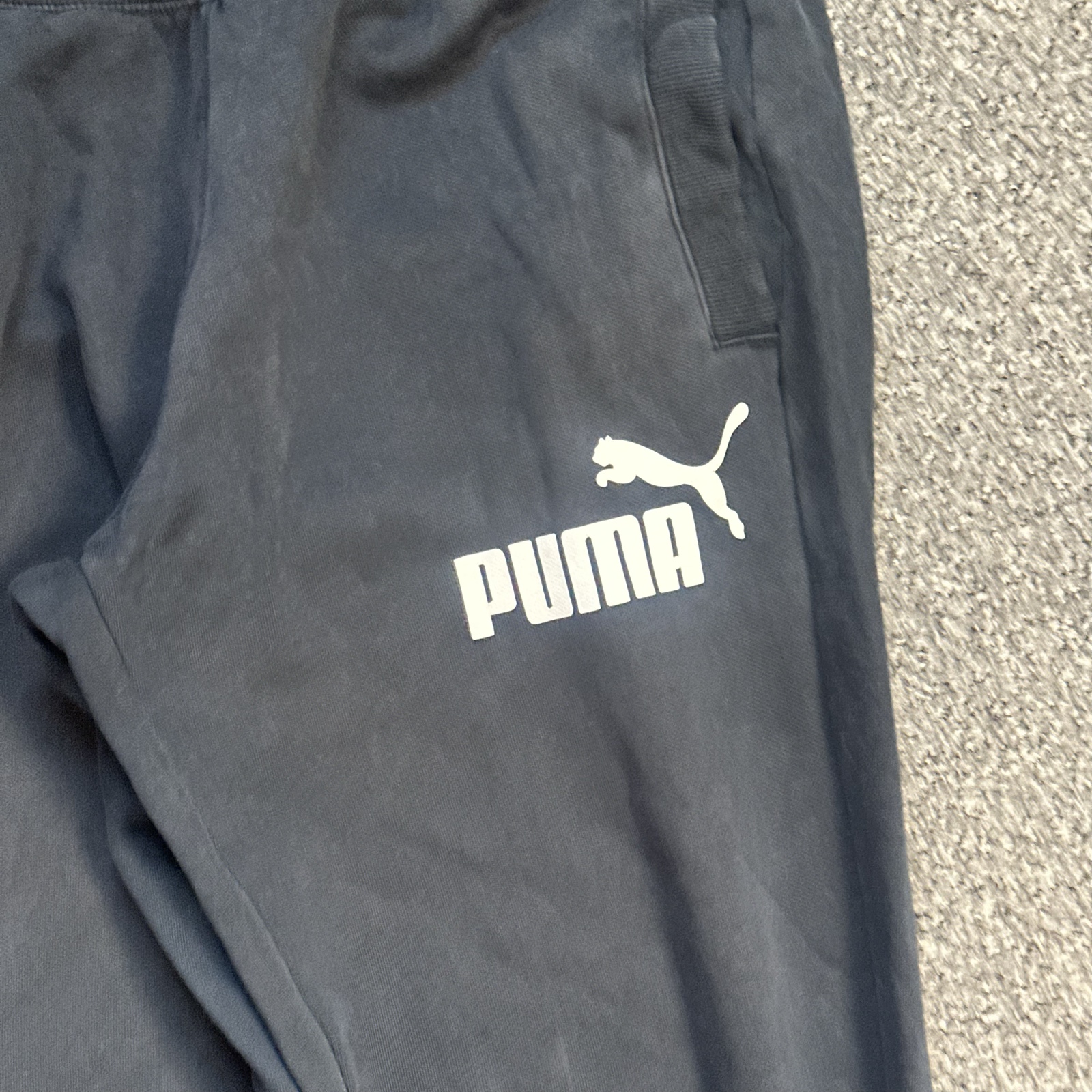 Puma Essentials Black Logo Joggers Cuffed Tracksuit Bottoms image 2