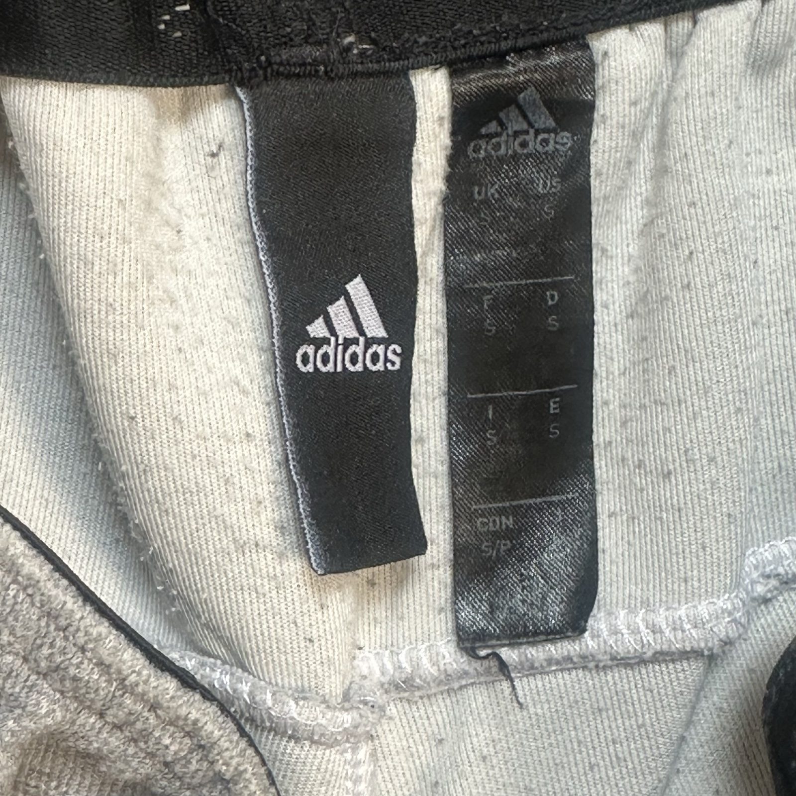 Adidas Grey Marl Joggers Square Logo Ribbed Cuff Tracksuit Bottoms image 3