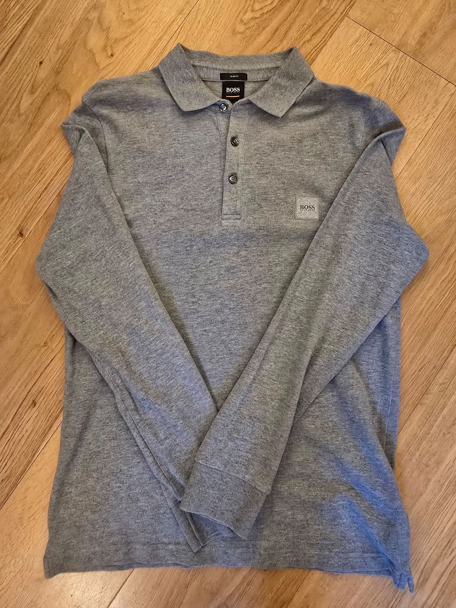 Hugo Boss Grey Slim Fit Polo Shirt Medium Cotton