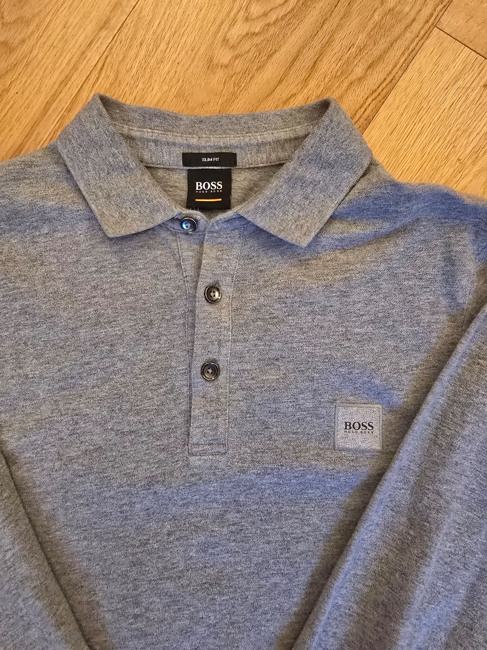 Hugo Boss Grey Slim Fit Polo Shirt Medium Cotton image 2