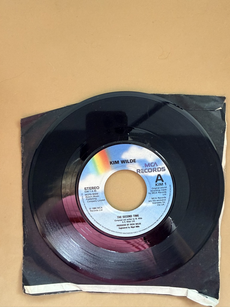 Kim Wilde MCA Records 7" Vinyl Single The Second Time / Lovers on a Beach 45RPM