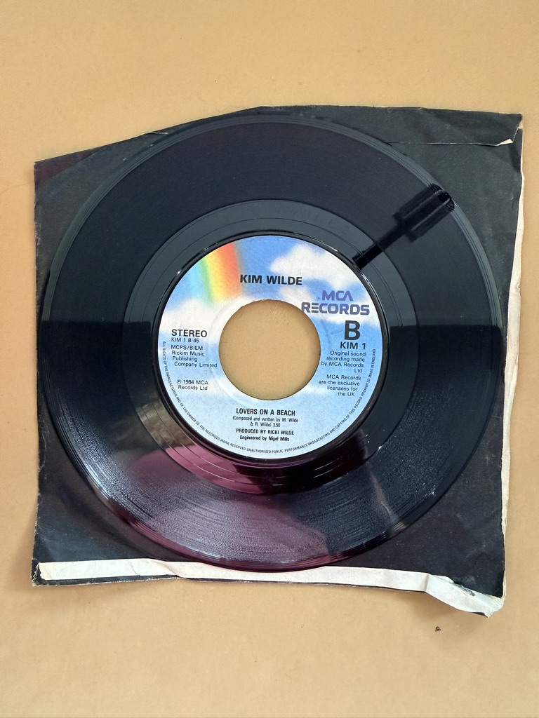 Kim Wilde MCA Records 7" Vinyl Single The Second Time / Lovers on a Beach 45RPM image 2