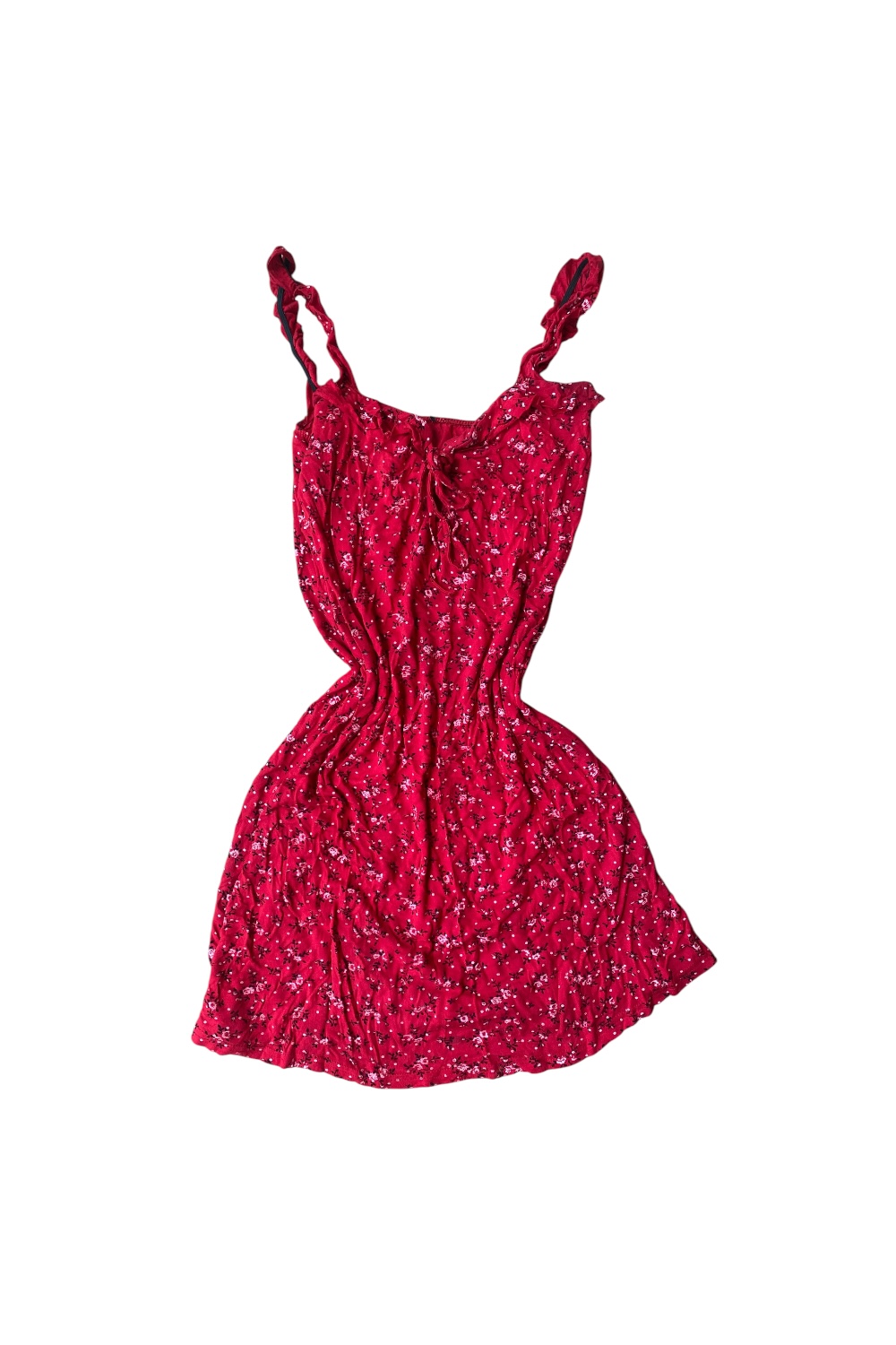 Vintage Red Floral Patterned Summer Dress image 2