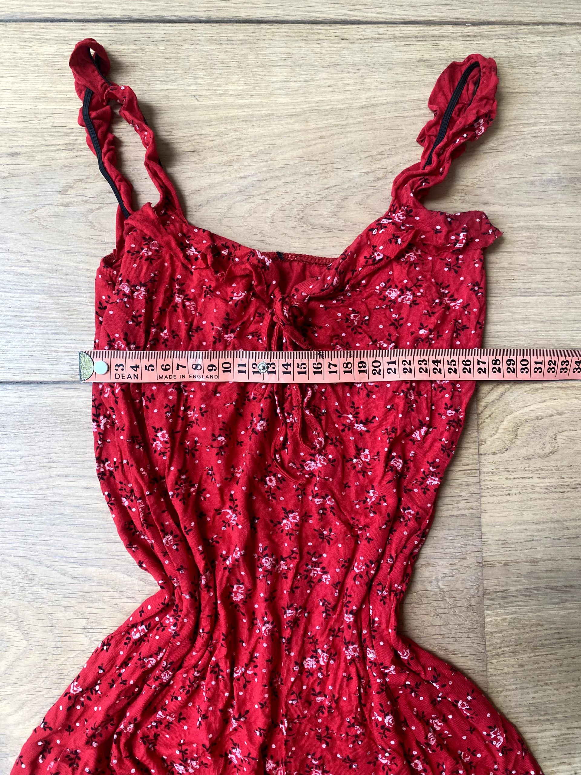 Vintage Red Floral Patterned Summer Dress image 3