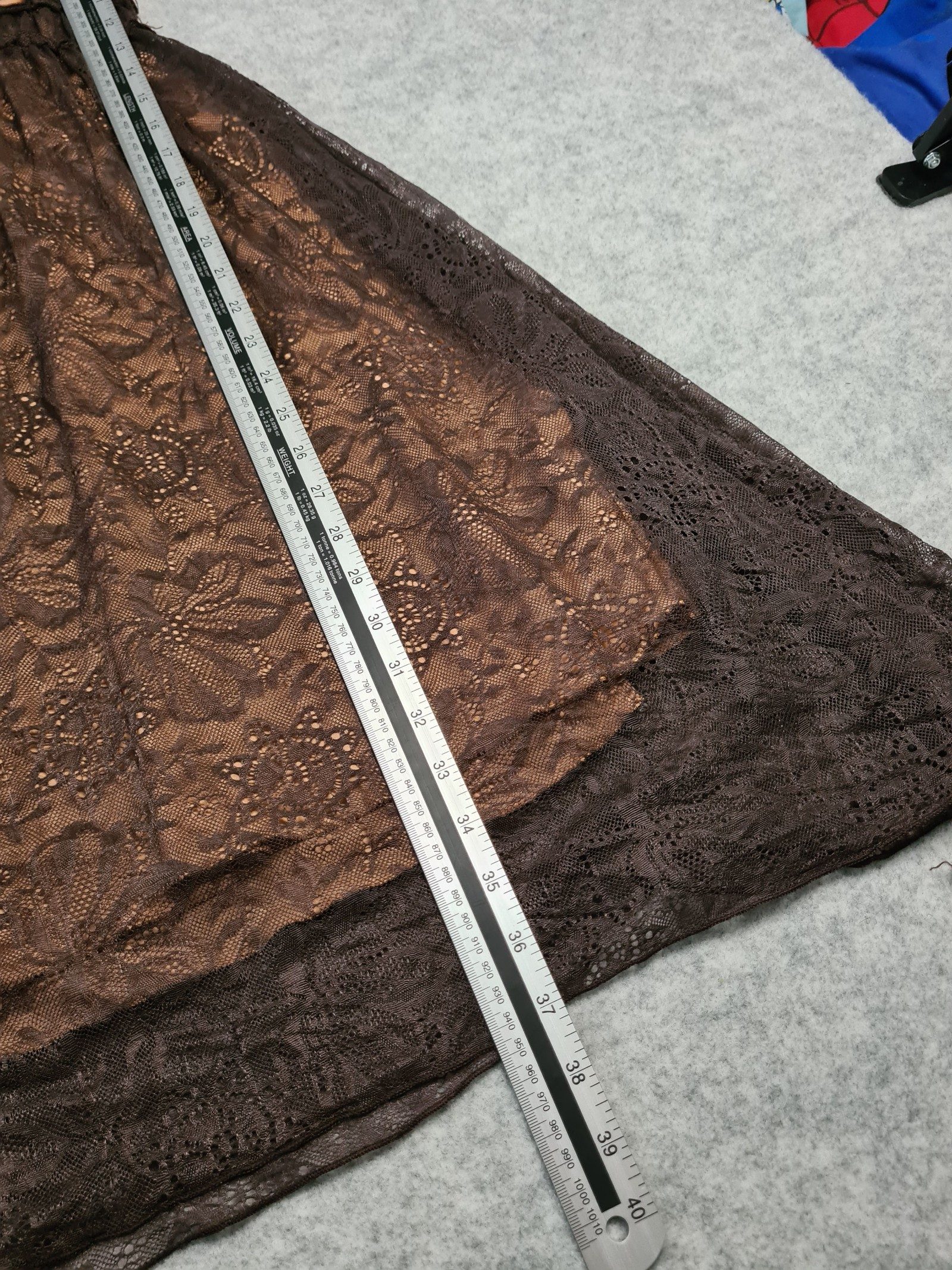 Vicki Martin Dress Brown Lace Overlay Size 1 UK 8 Y2K image 5