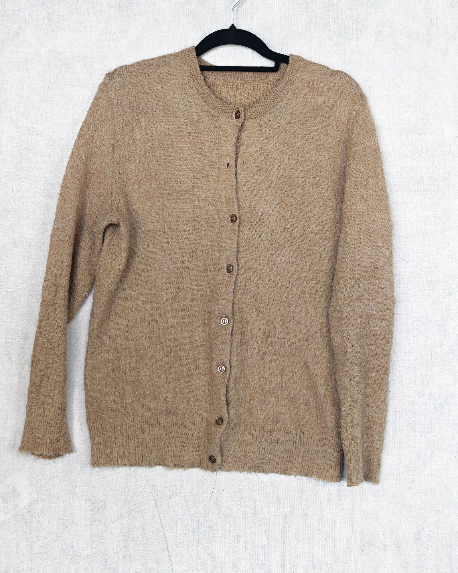 Beige Women's knitted Cardigan Small with Button Detail