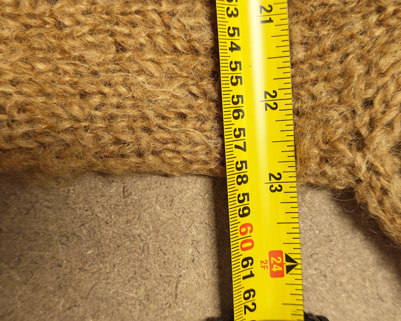 Brown Cable Knit Mohair Blend Sweater Medium Relaxed Fit image 3