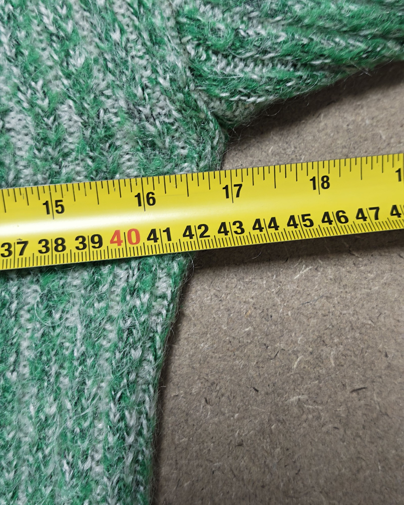 Nagpal Green & White Wool Blend Ribbed Cardigan Medium image 5
