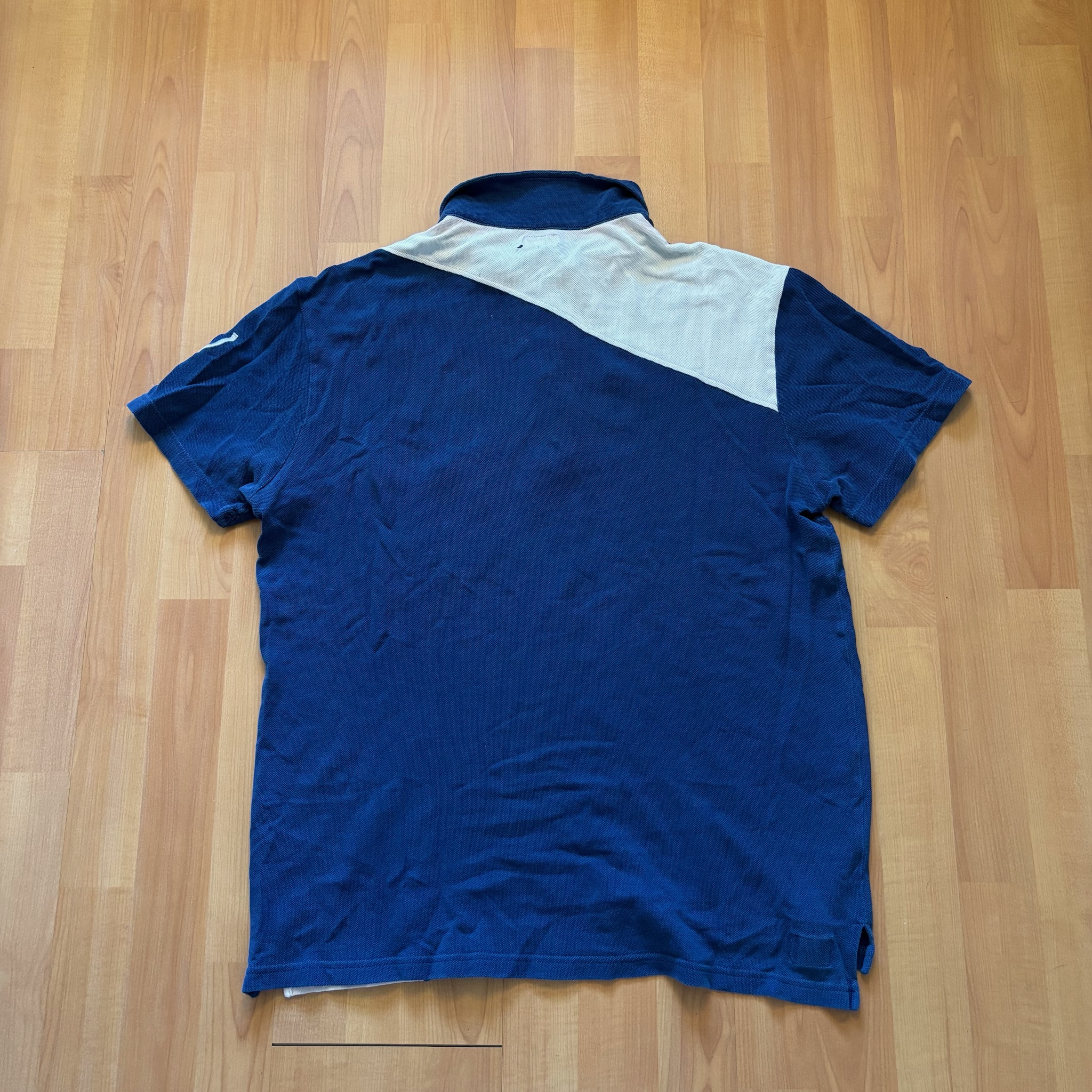 Armani Jeans Blue & White Polo Shirt Large Chest Pocket image 2