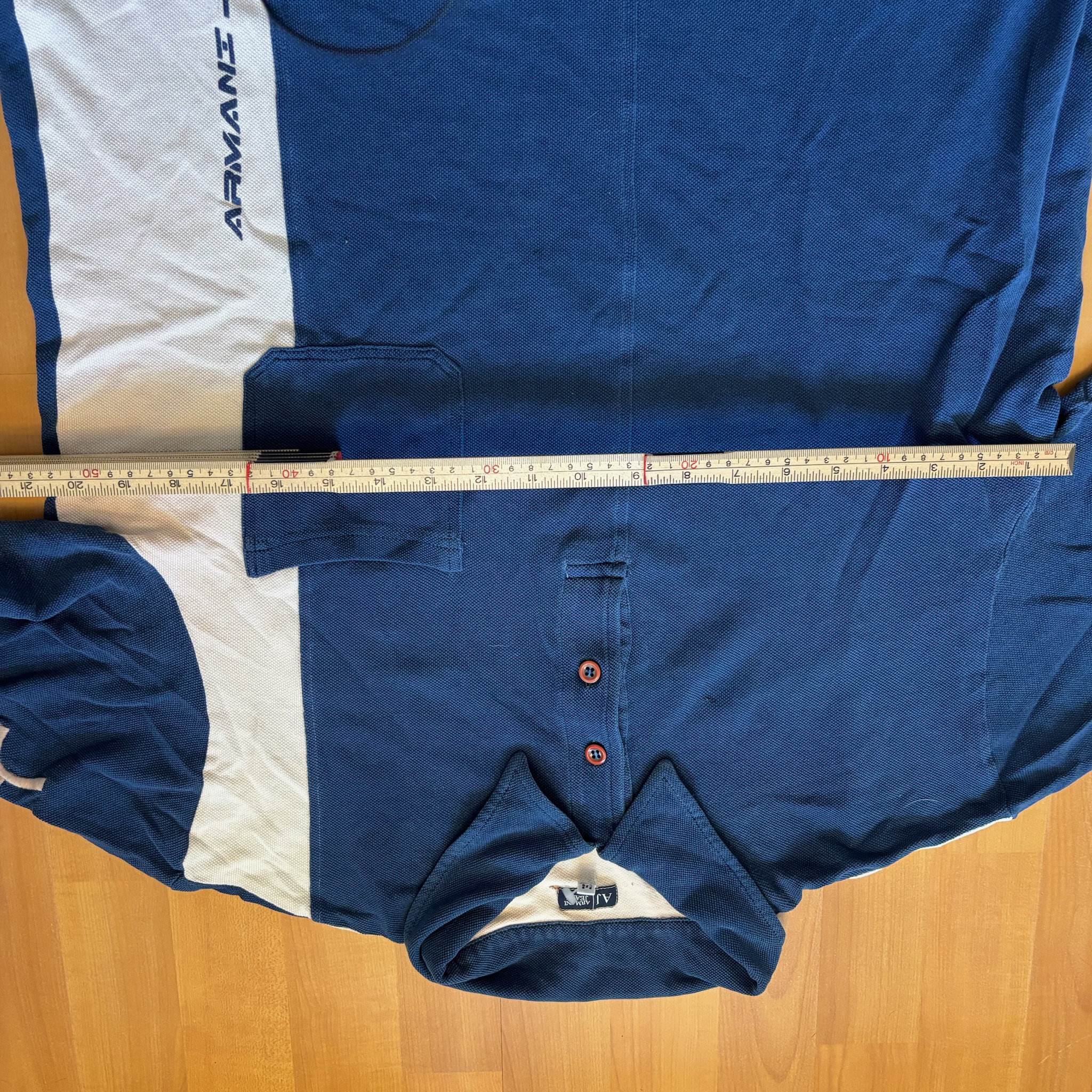 Armani Jeans Blue & White Polo Shirt Large Chest Pocket image 9