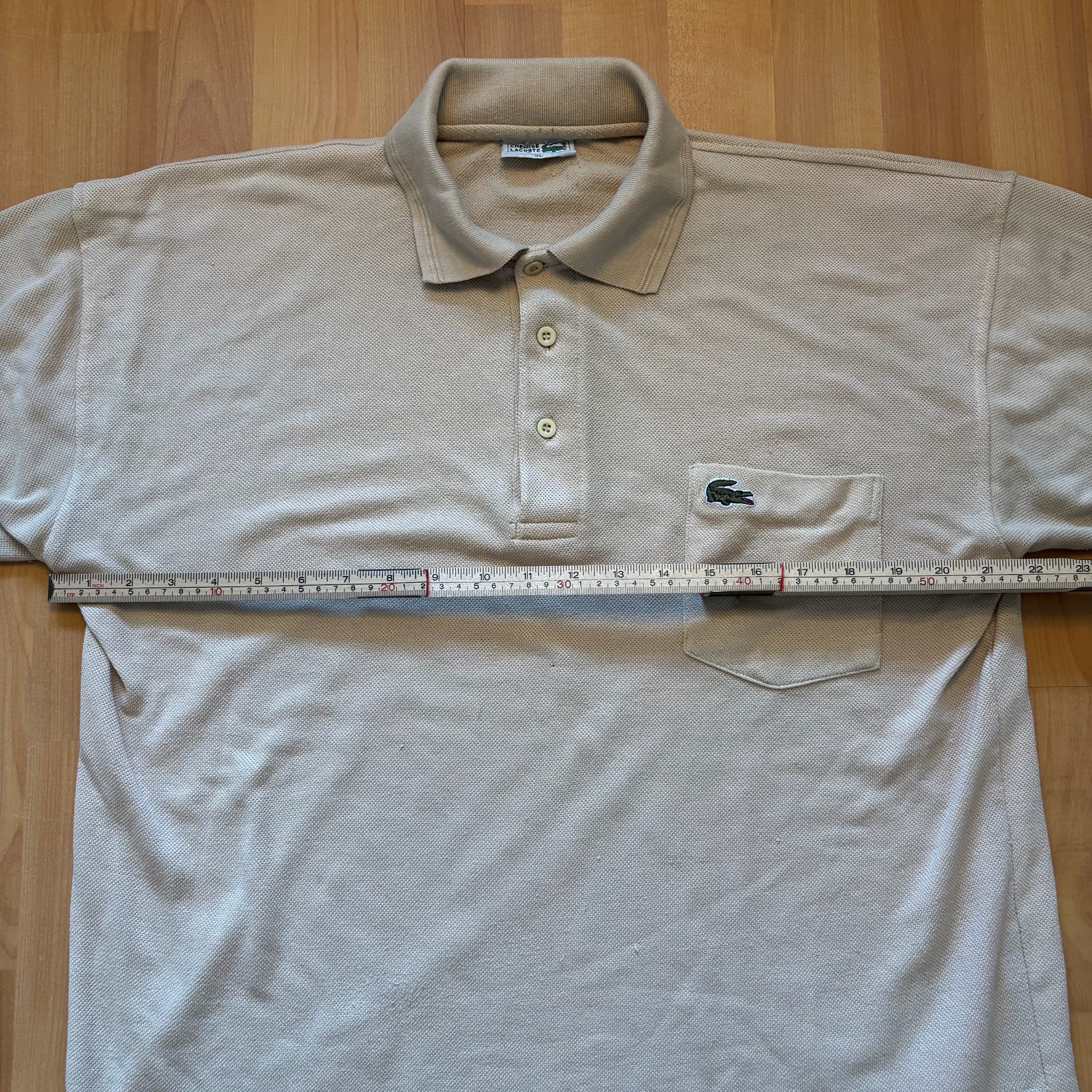 Lacoste Beige Polo Shirt XL with Chest Pocket & Sleeve Logo image 4