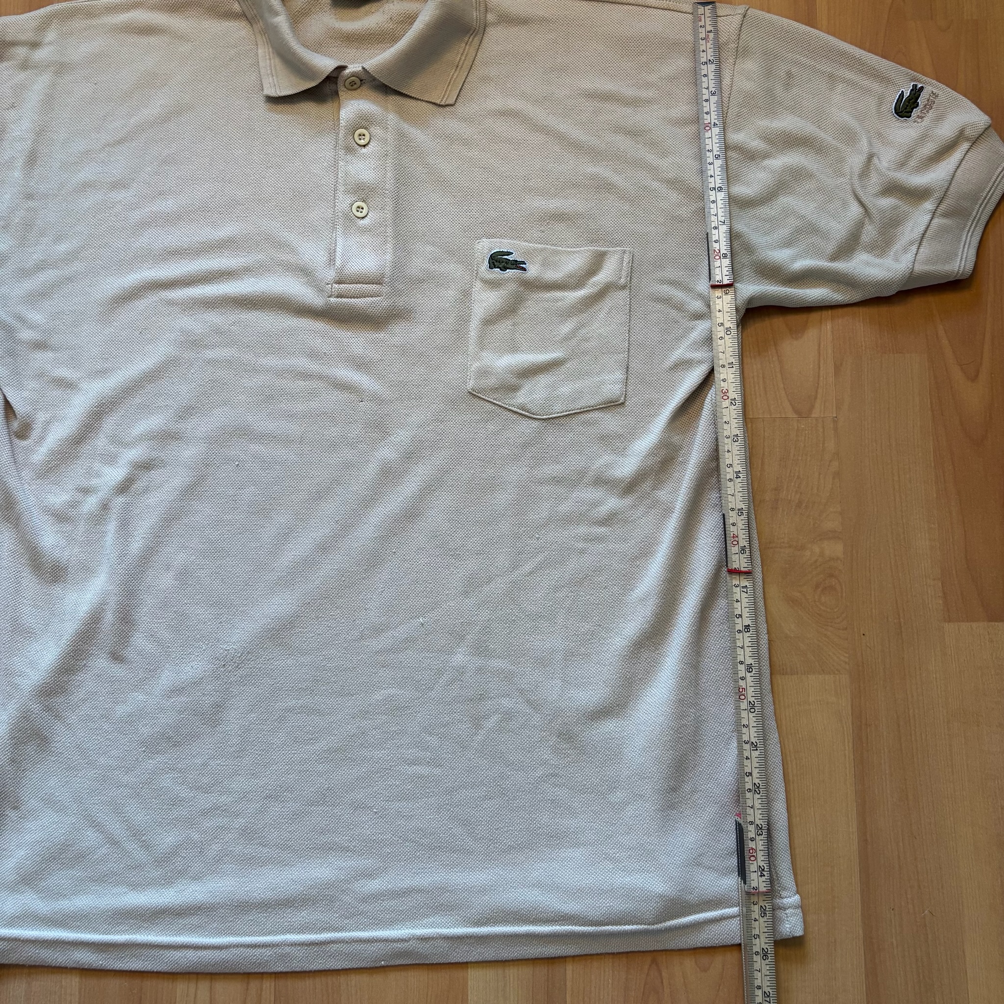 Lacoste Beige Polo Shirt XL with Chest Pocket & Sleeve Logo image 5