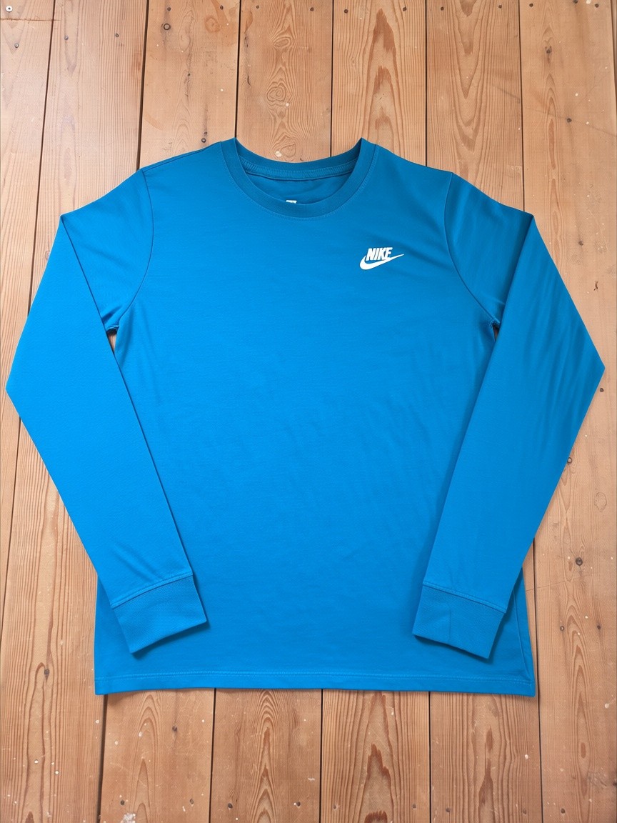 Nike Sportswear Club Women’s Teal Blue Long Sleeve T-Shirt Size S