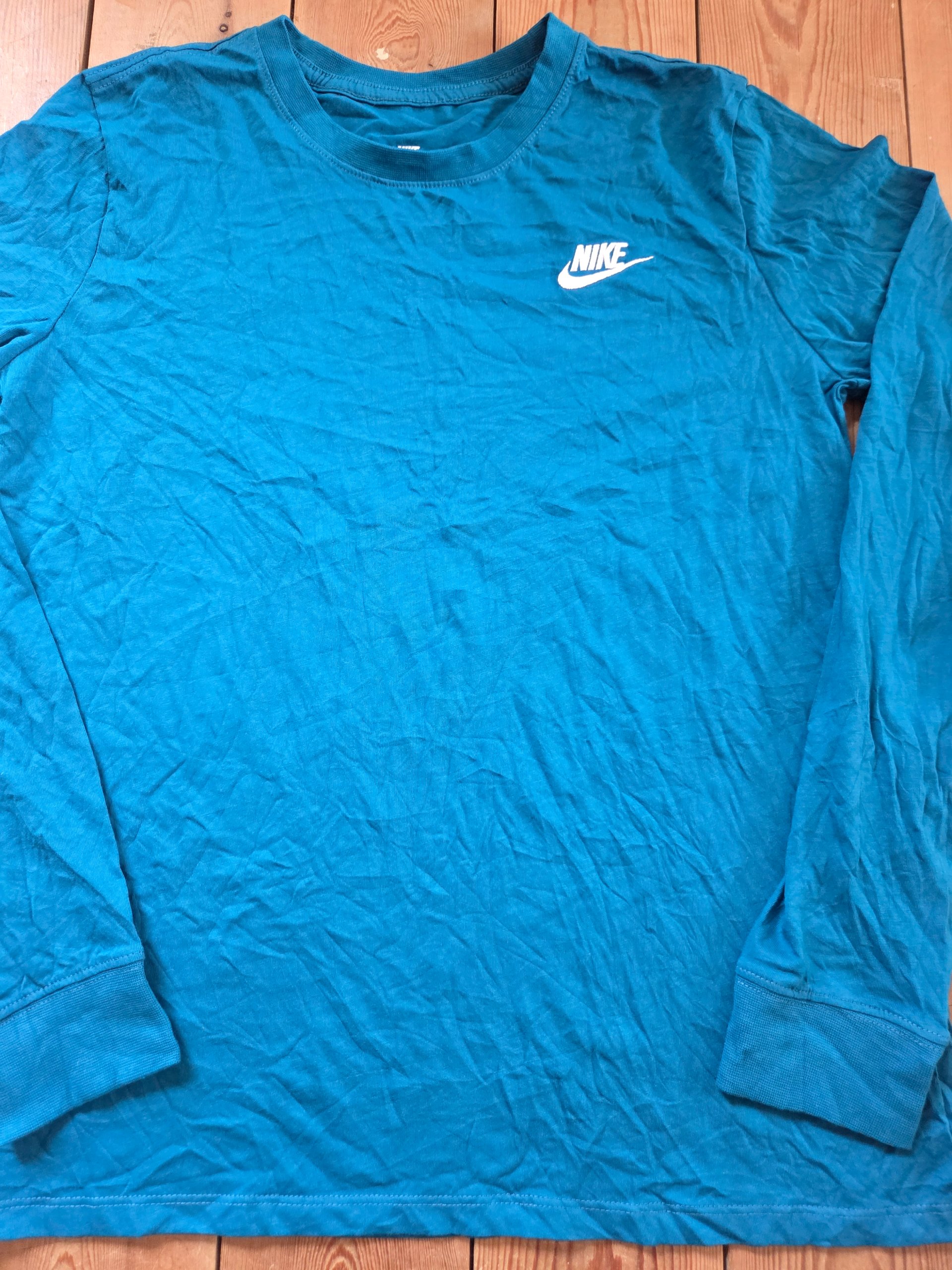 Nike Sportswear Club Women’s Teal Blue Long Sleeve T-Shirt Size S image 7
