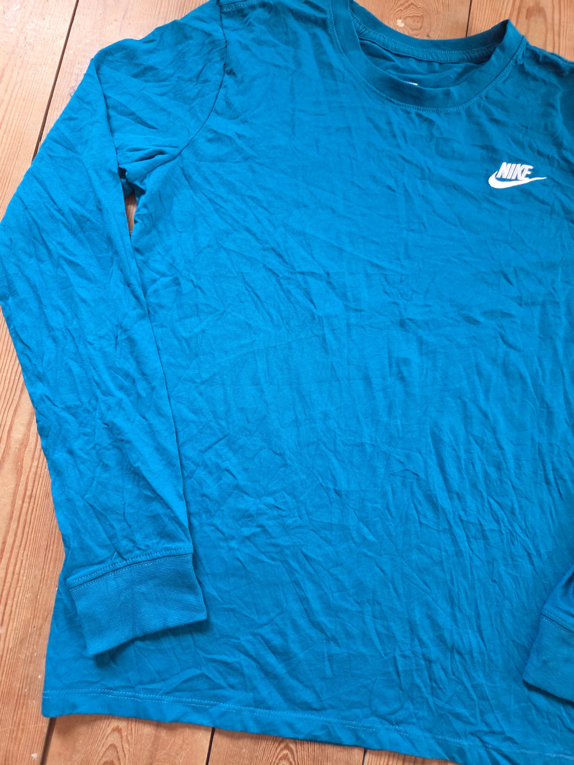 Nike Sportswear Club Women’s Teal Blue Long Sleeve T-Shirt Size S image 9
