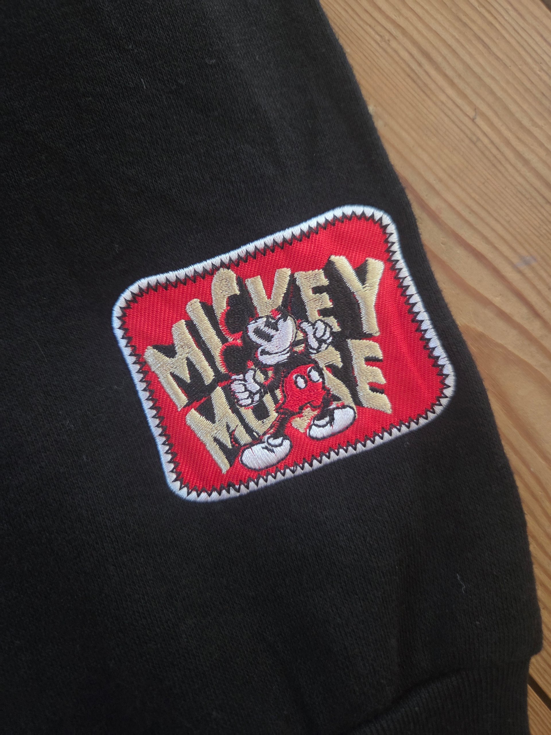Disney Mickey & Minnie Mouse Embroidered Patch Black Zip Hoodie Size L image 8
