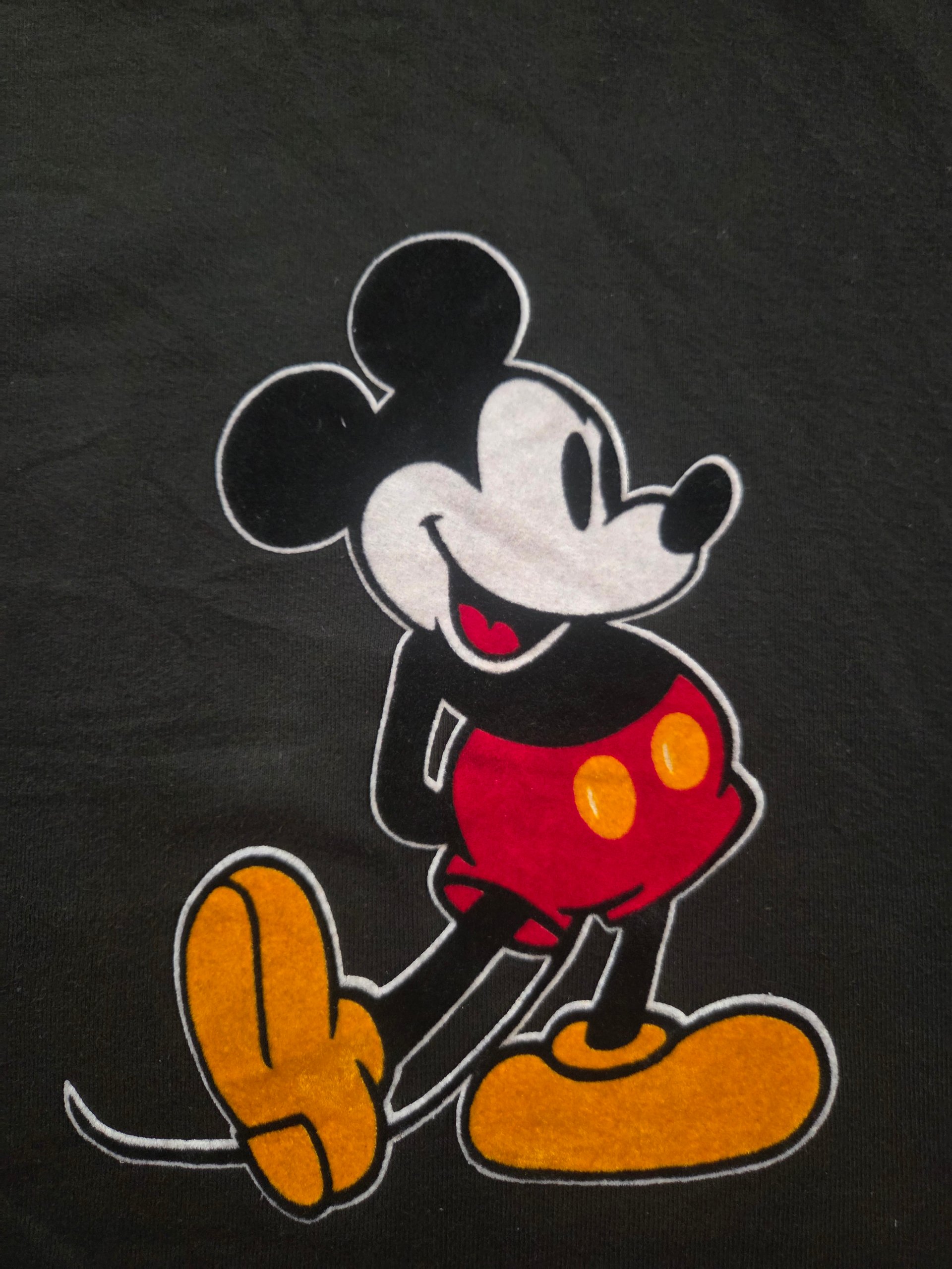 Vintage 80s Disney Mickey Mouse Felt Graphic Black Sweatshirt XL Made in USA image 7