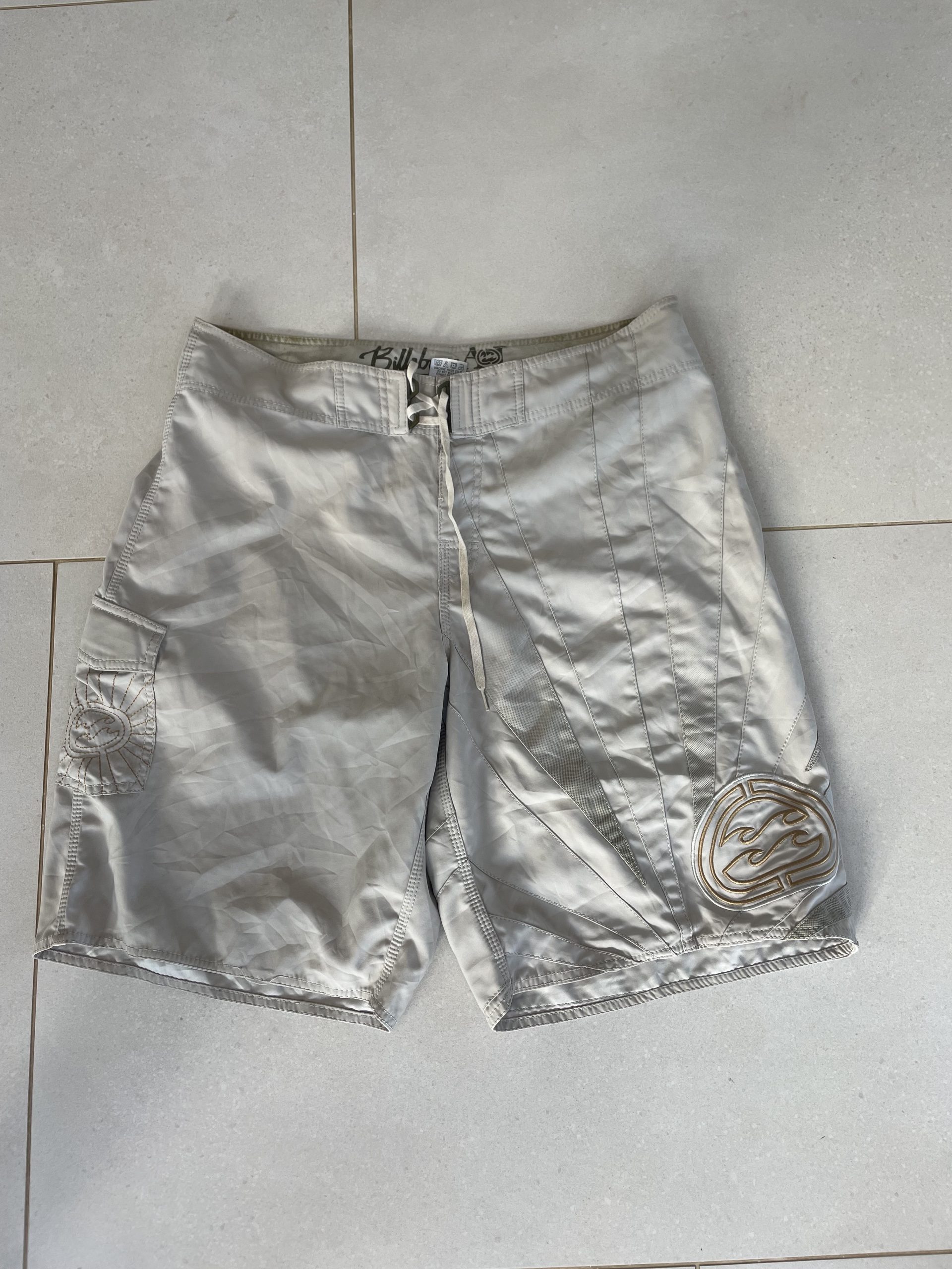 Andy Irons Billabong Platinum Beige Cargo Boardshorts Size 38
