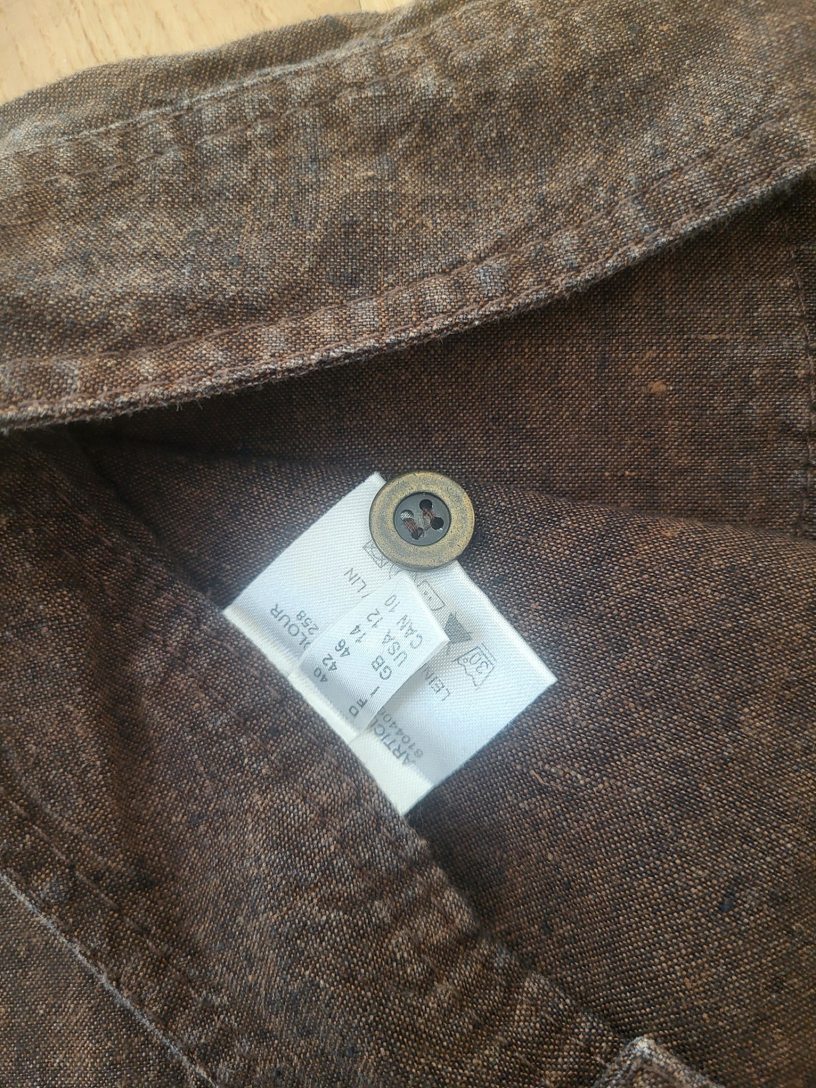 MORE & MORE Women Brown Cargo Linen Trousers Size US 12 image 3