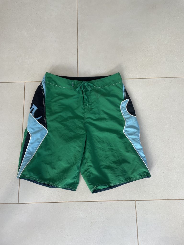 Quicksilver Green & Light Blue Board Shorts 32 Waist