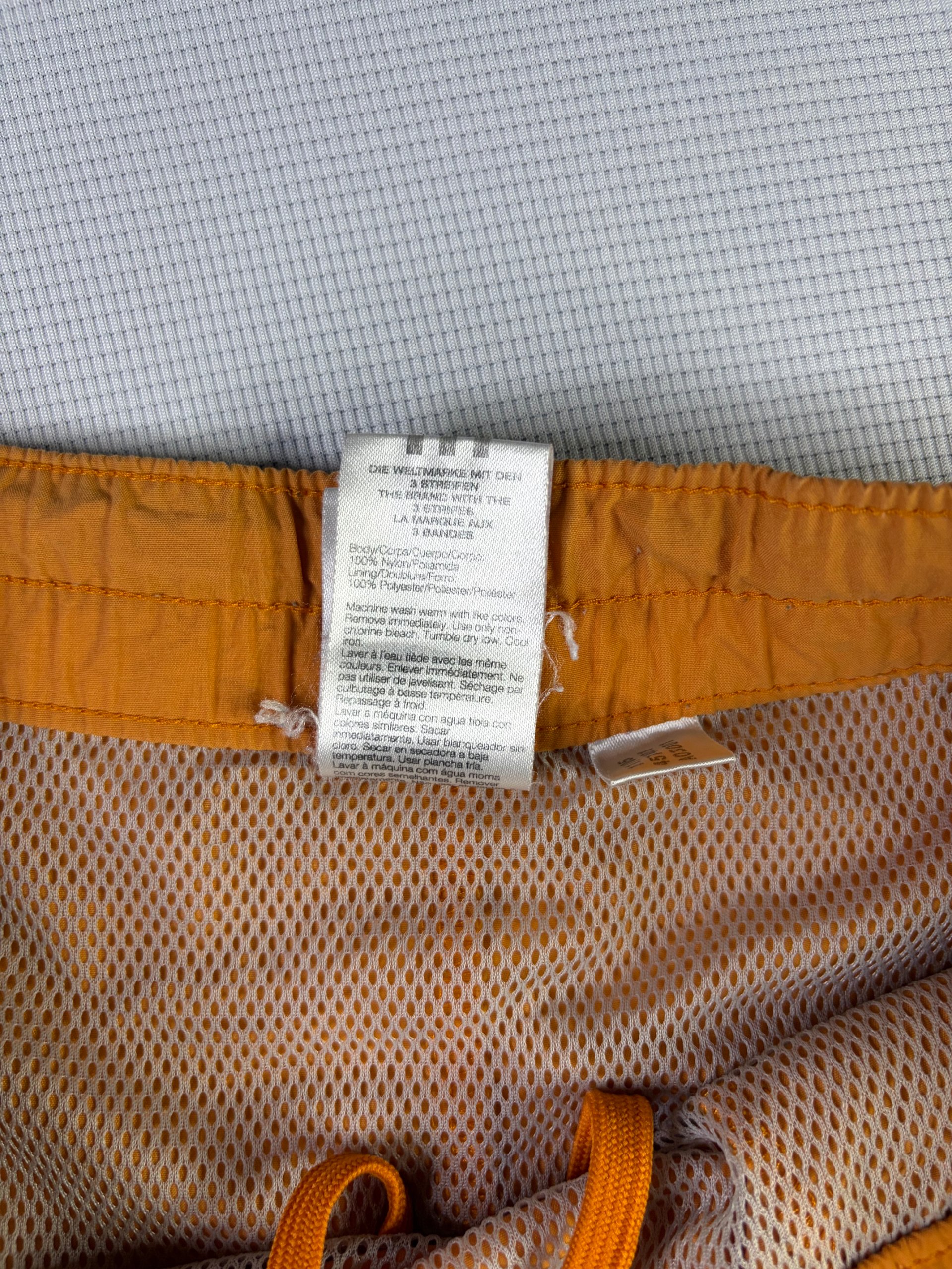 Adidas Classic Swim Shorts Orange Size L Mesh Lined Holiday image 5