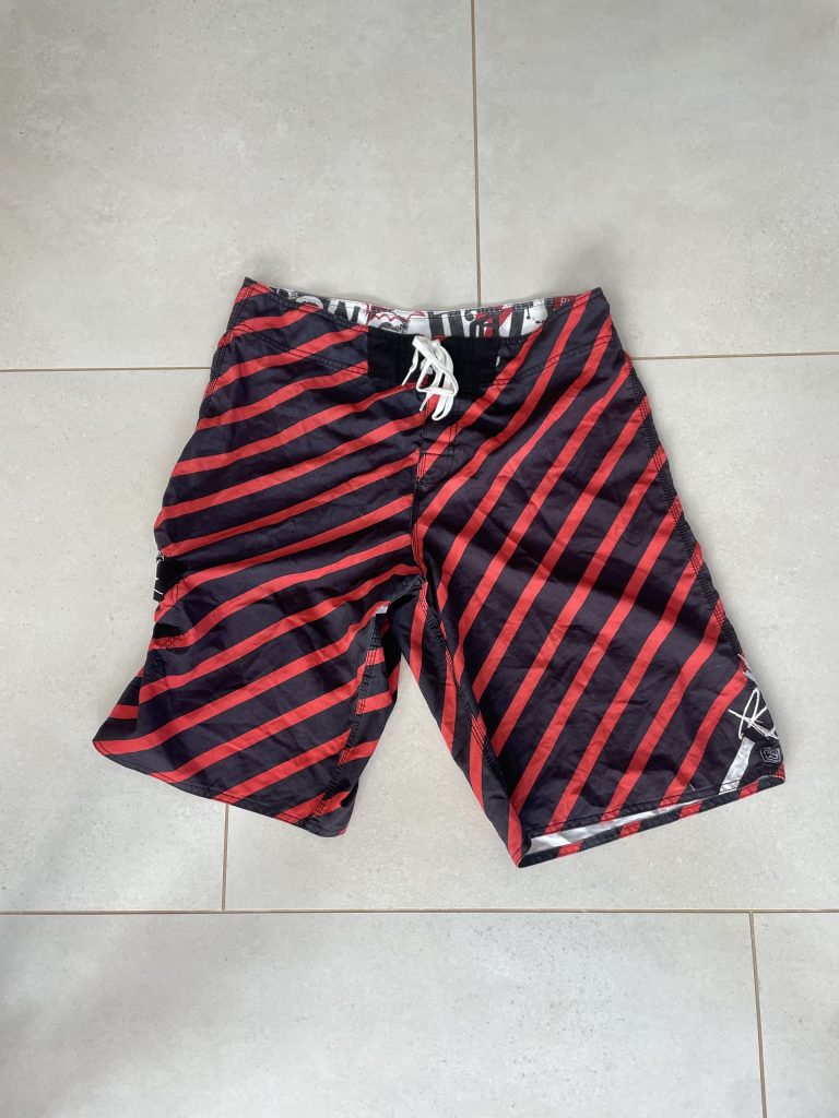 Taj Burrows Billabong Men's Red & Black Striped Board Shorts 36