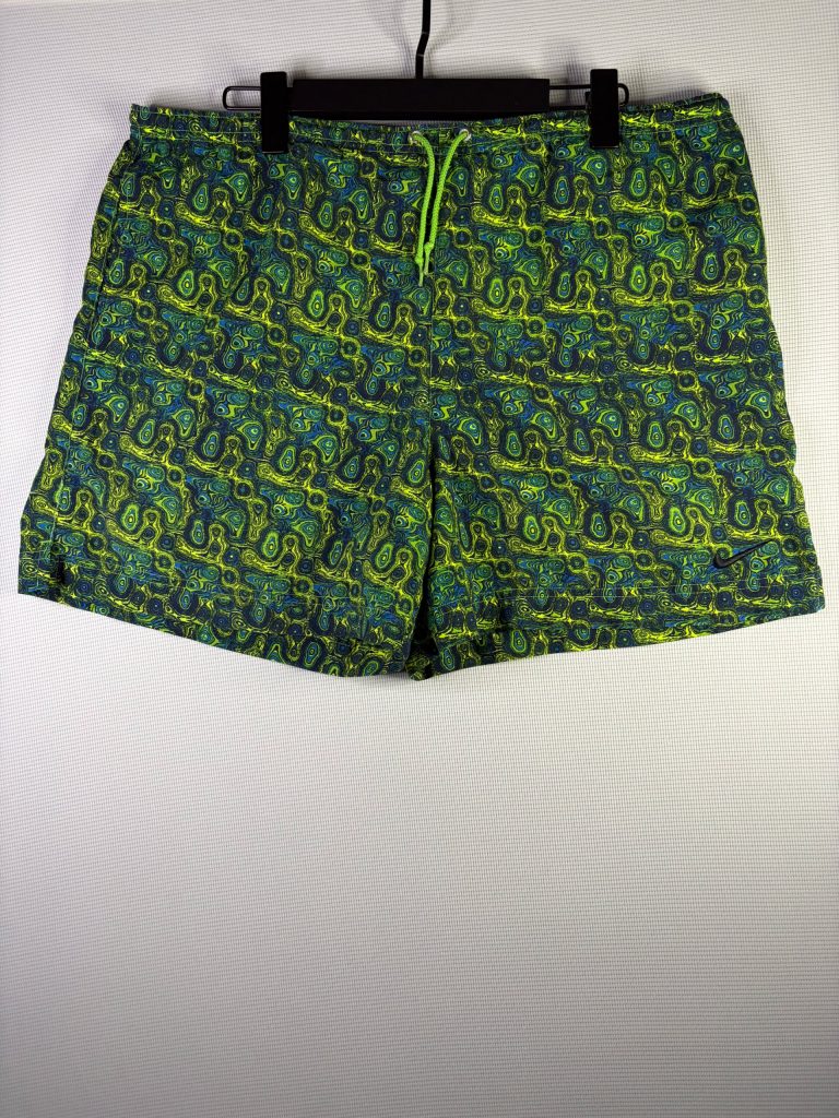 Nike Swim Shorts Green Blue Abstract Print Women's Size M