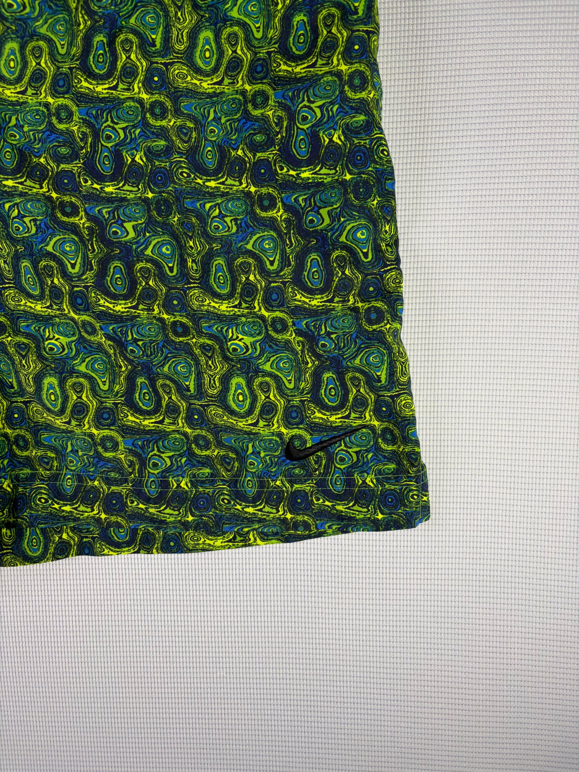 Nike Swim Shorts Green Blue Abstract Print Women's Size M image 2