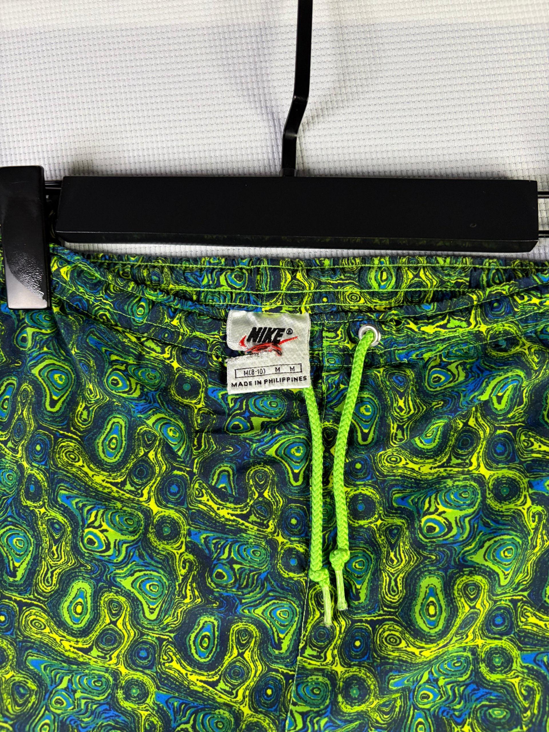 Nike Swim Shorts Green Blue Abstract Print Women's Size M image 3