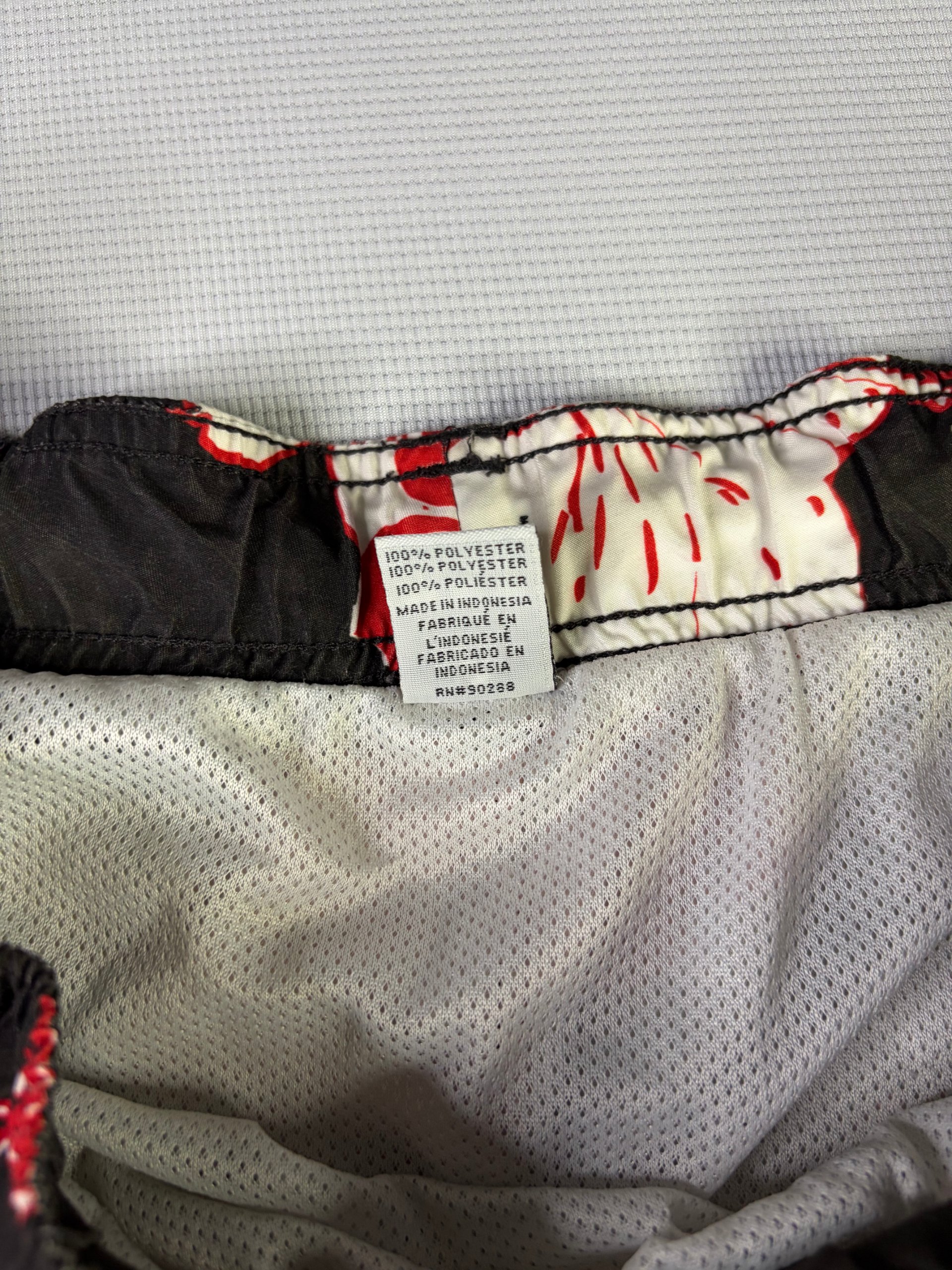Adidas Swim Shorts Black Red Floral Hibiscus Print XXL Mesh Lined image 7