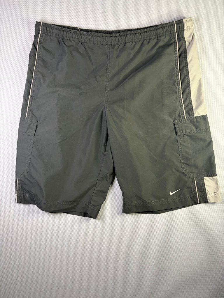 Nike Swim Shorts Black Grey Size L Colourblock Cargo Pocket