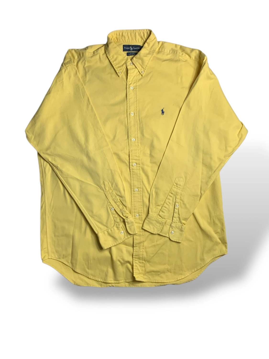 Ralph Lauren Blake Jaune Chemise Homme 100% Coton Manches Longues - taille Large