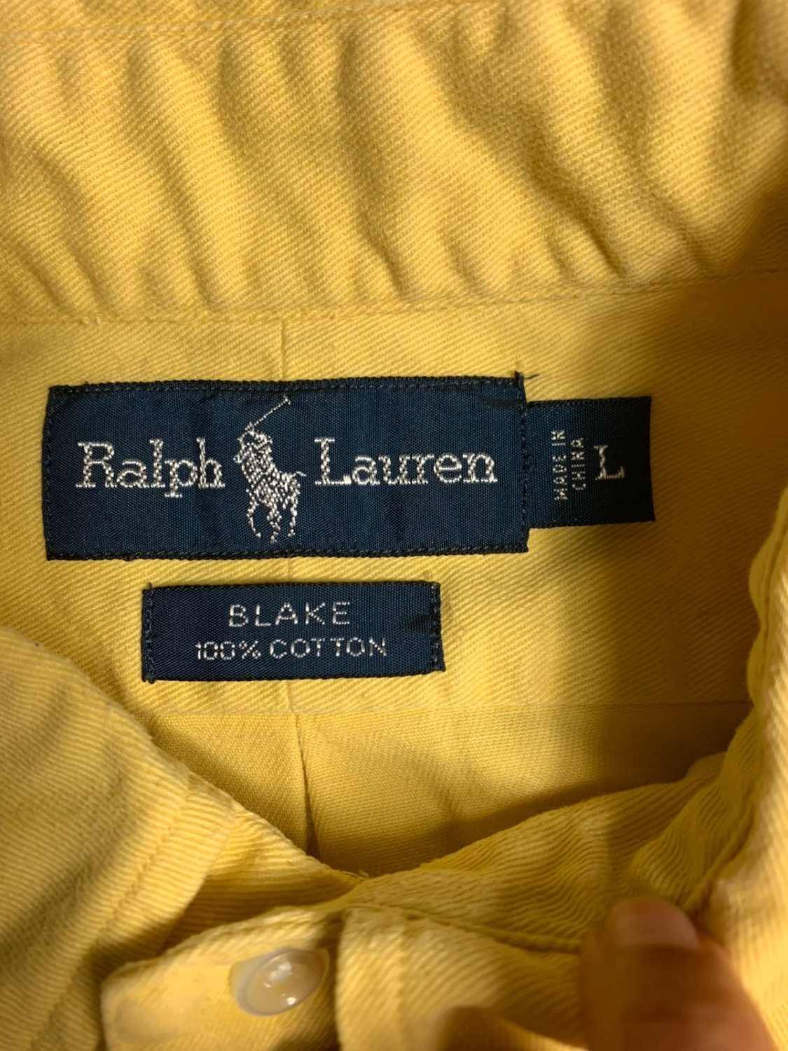 Ralph Lauren Blake Jaune Chemise Homme 100% Coton Manches Longues - taille Large image 4