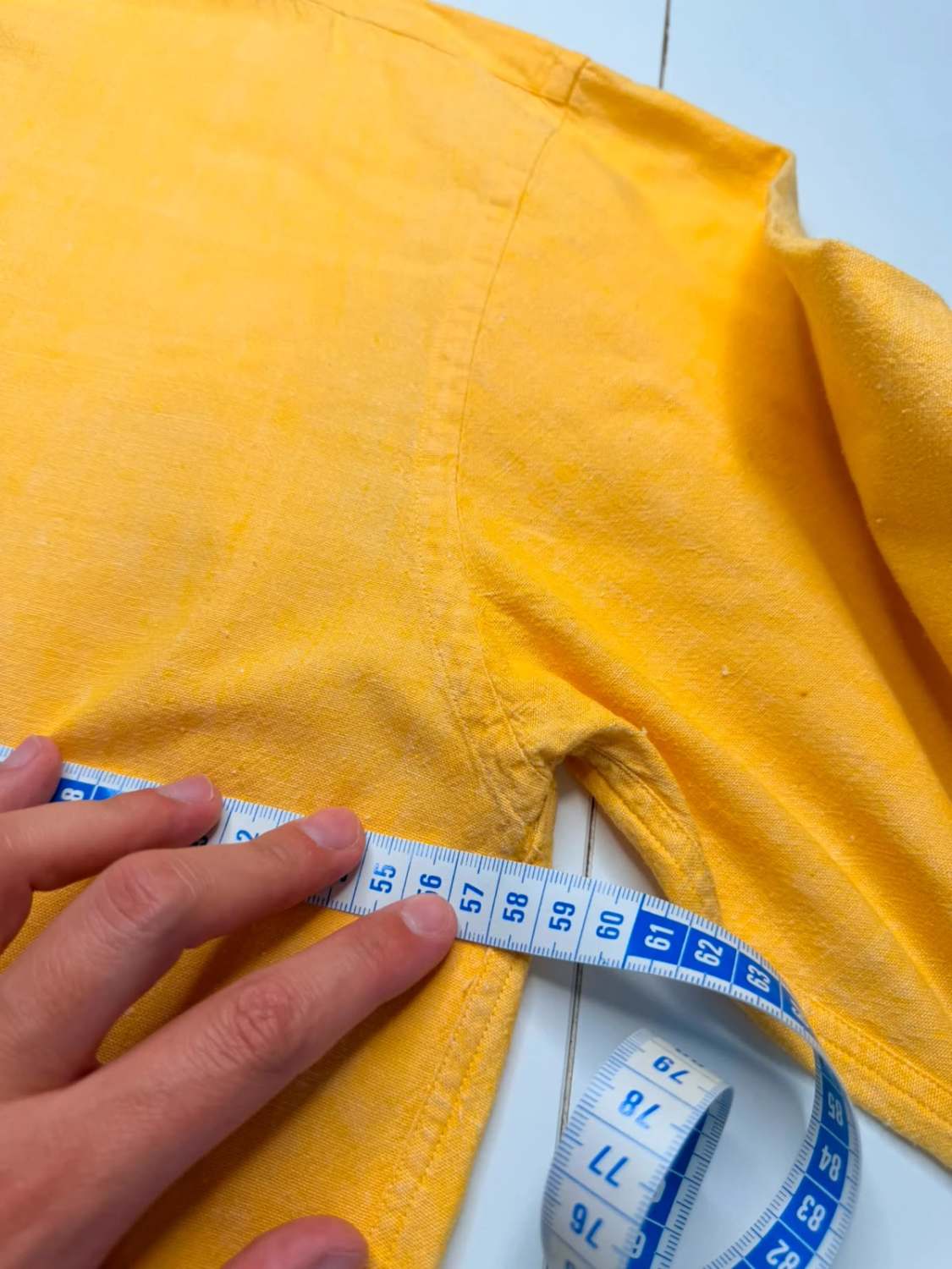 Chemise façonnable orange manches longues broderie vintage - taille M image 5