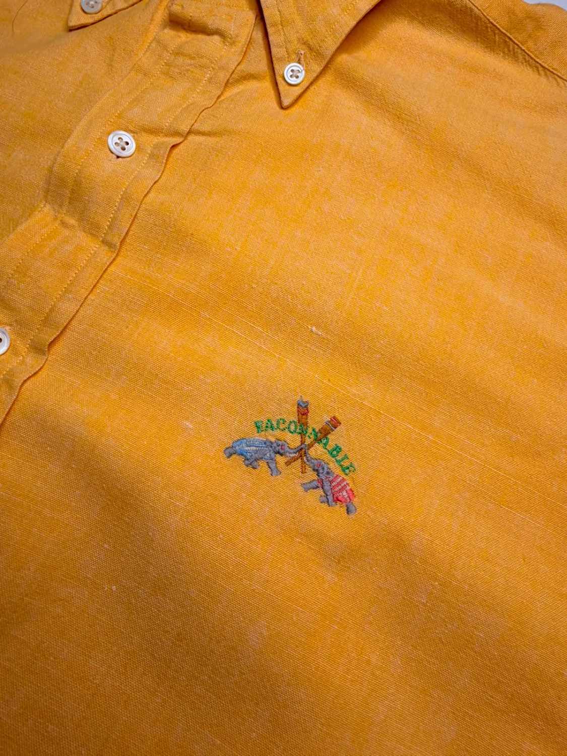 Chemise façonnable orange manches longues broderie vintage - taille M image 7