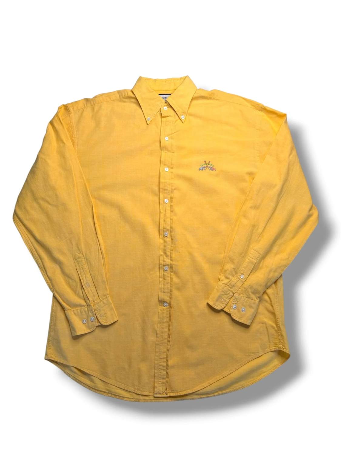 Chemise façonnable orange manches longues broderie vintage - taille M image 8