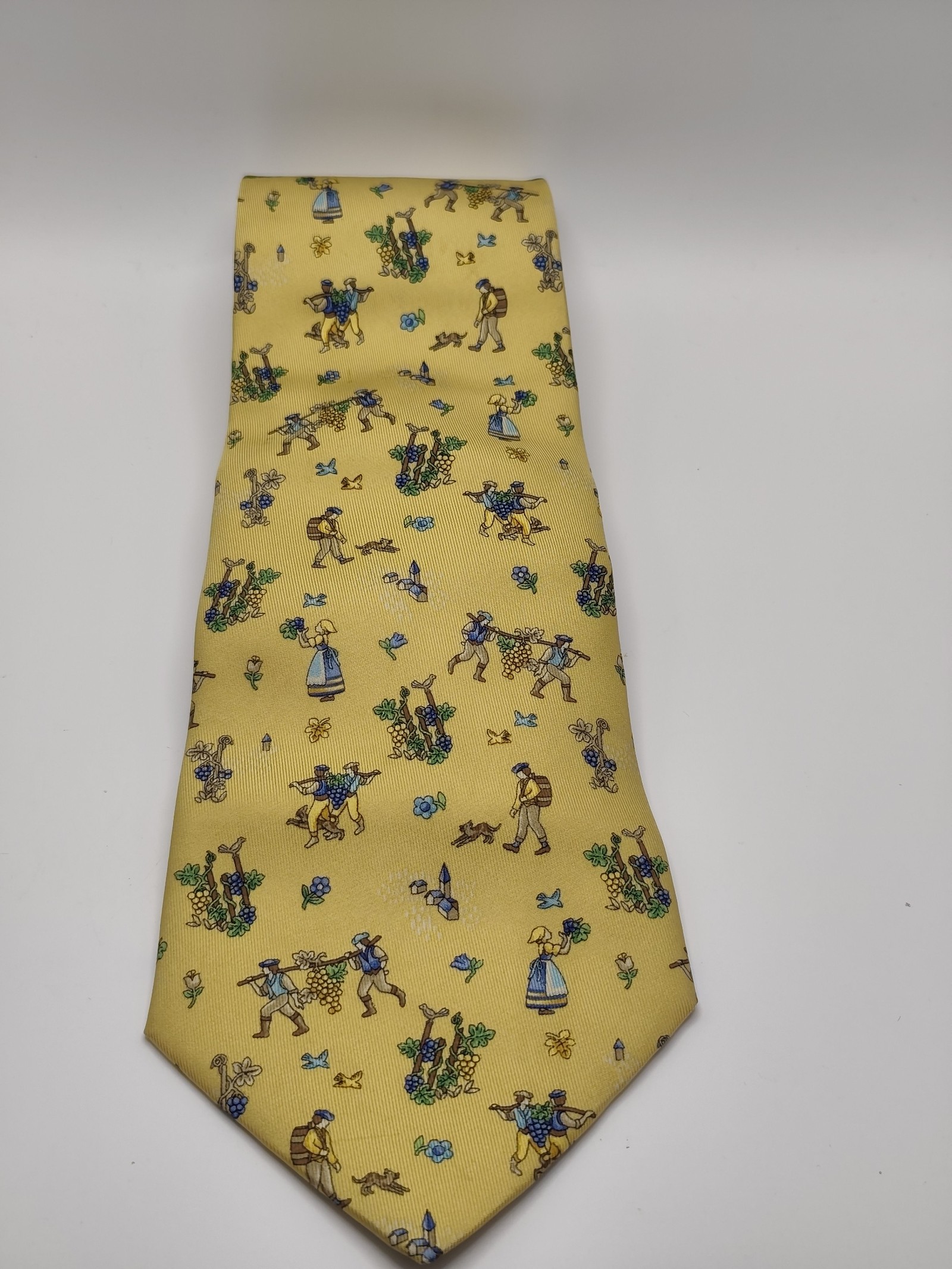 Salvatore Ferragamo Yellow Silk Print Tie Men's image 2