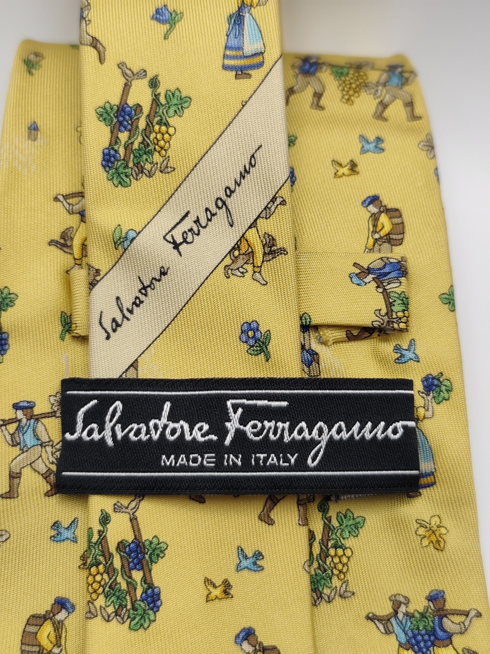 Salvatore Ferragamo Yellow Silk Print Tie Men's image 3
