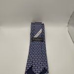Salvatore Ferragamo Men's Blue & White Silk Printed Tie
